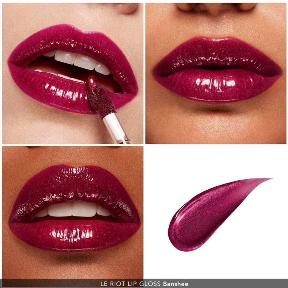 Haus Labs le riot lip gloss lipcolor Banshee dark wine merlot red shimmer NWT